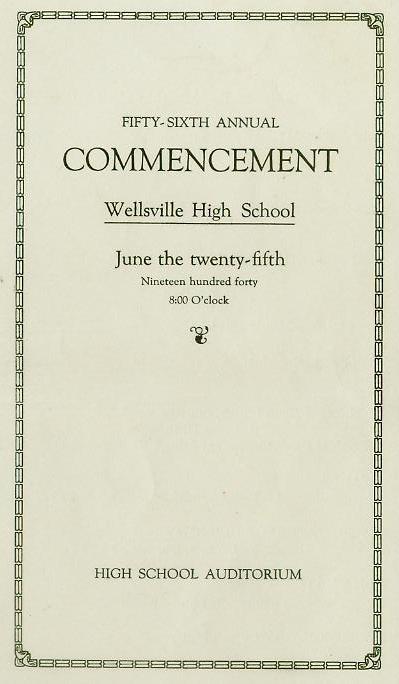 1940 Commencement Program pg 1