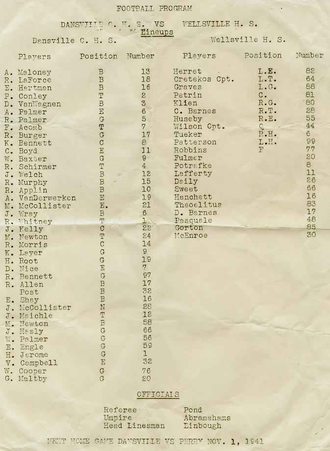 1941 football program