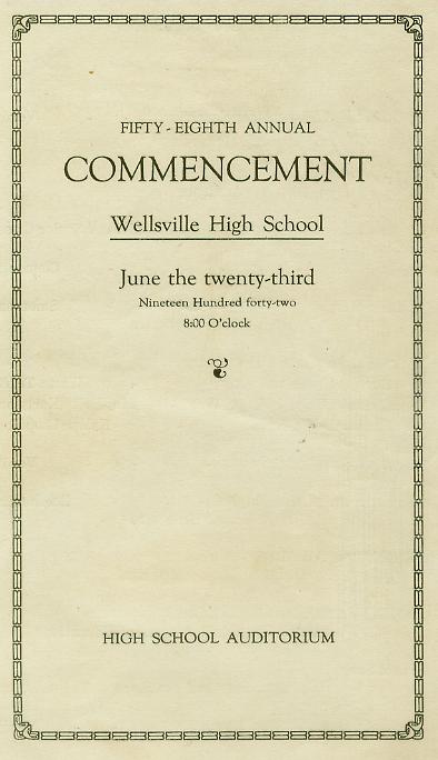 1942 Commencement Program  pg 1