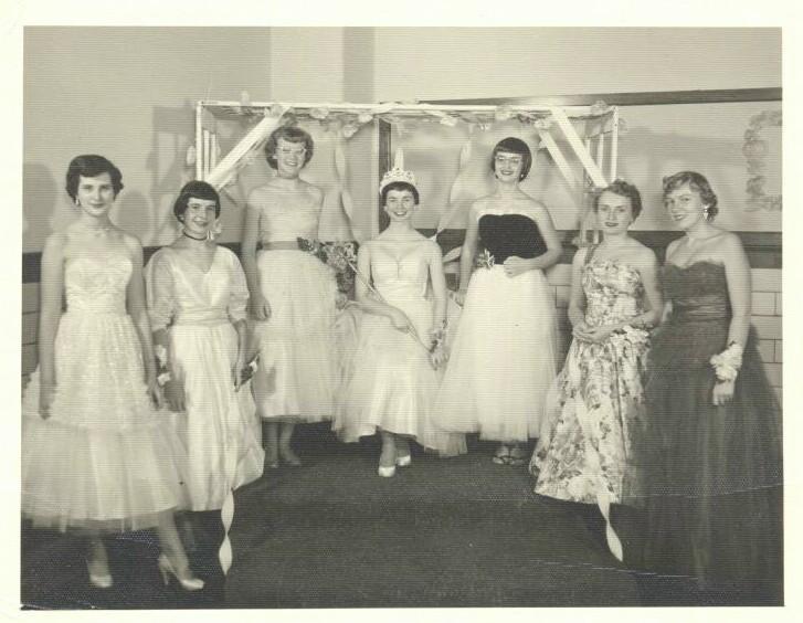 Junior Prom Queen and her court, 1955