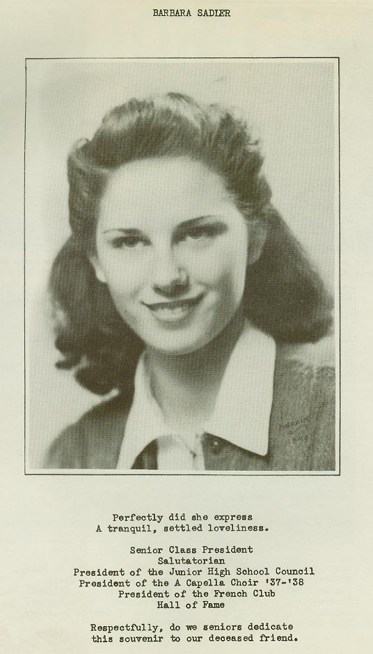 Wellsville High School Class of 1940 pg13 Barbara Sadler