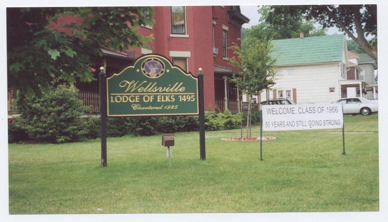 welcoming sign outside the Elks Club
